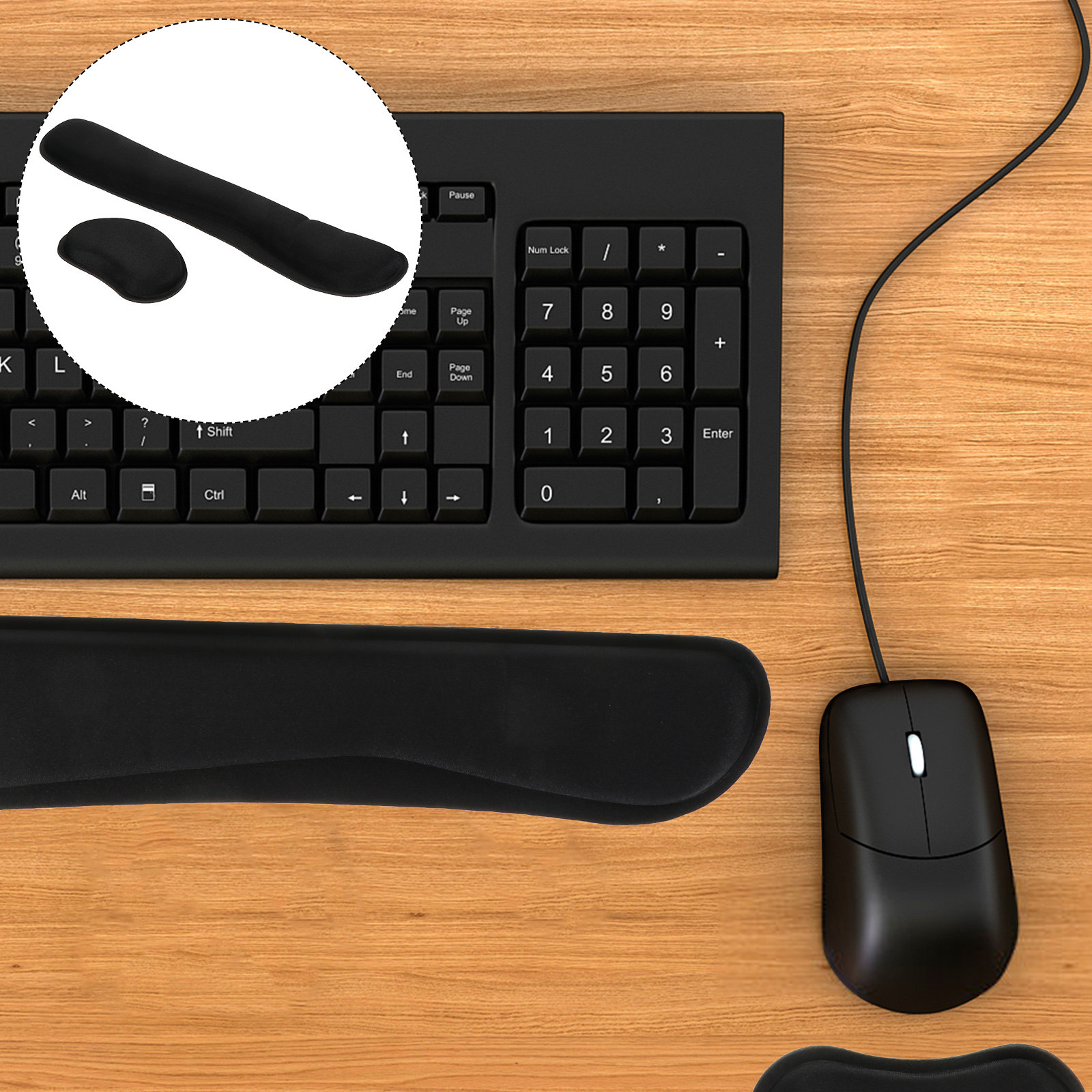 Gaming Keyboard Mouse Set - Conjunto de Apoio para Pulso em
