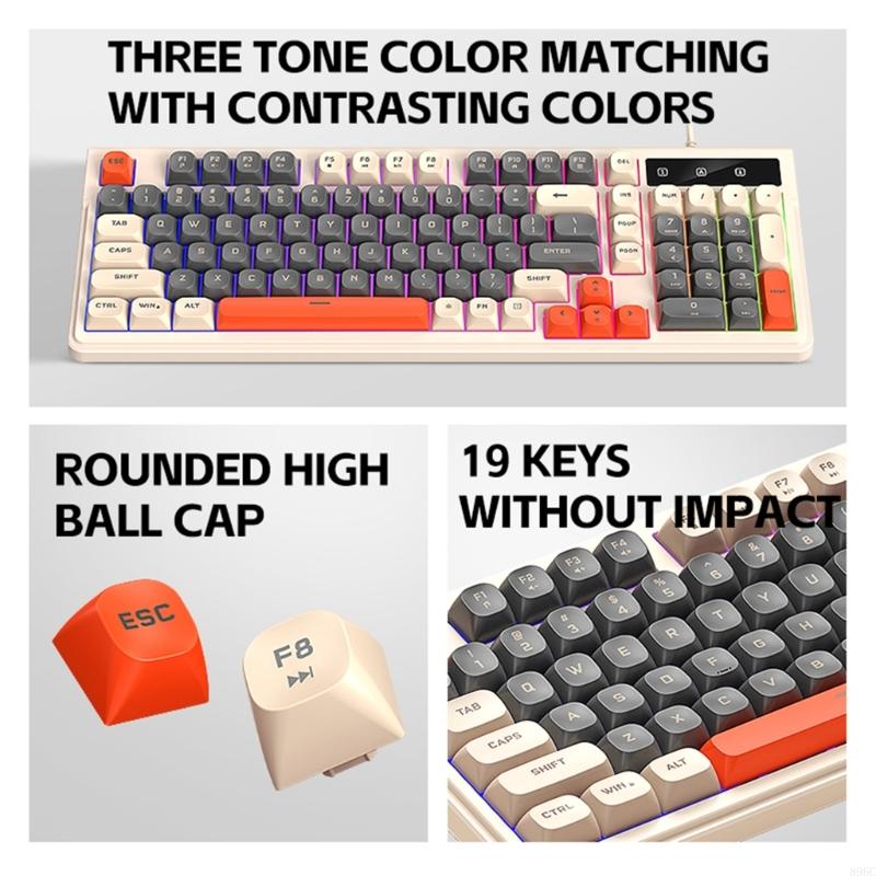 Gaming Keyboard And Mouse Combo - 98 teclas teclados mouse combo rgbs