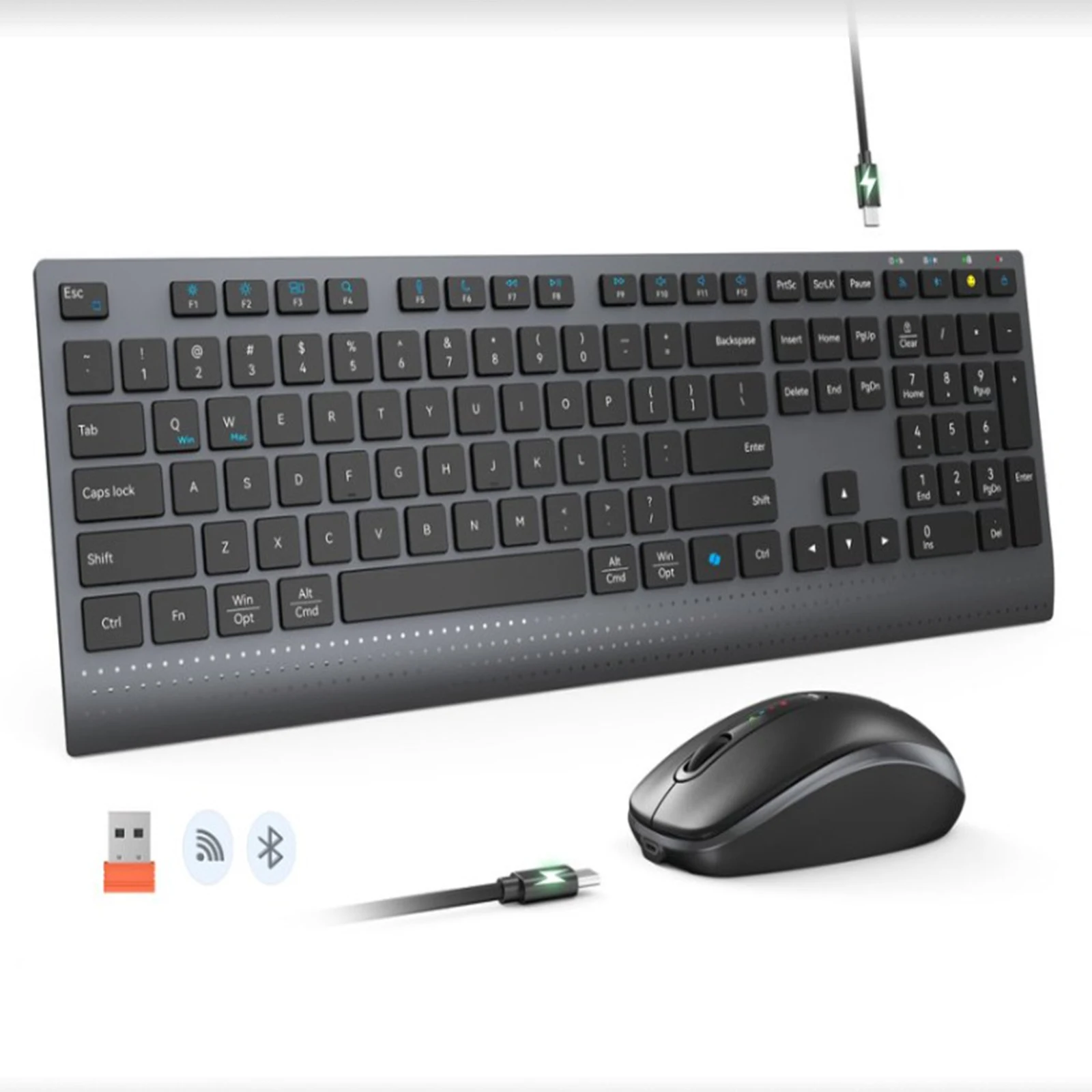 Gaming Keyboard Mouse Set - 2.4g bluetooth modo duplo teclado sem