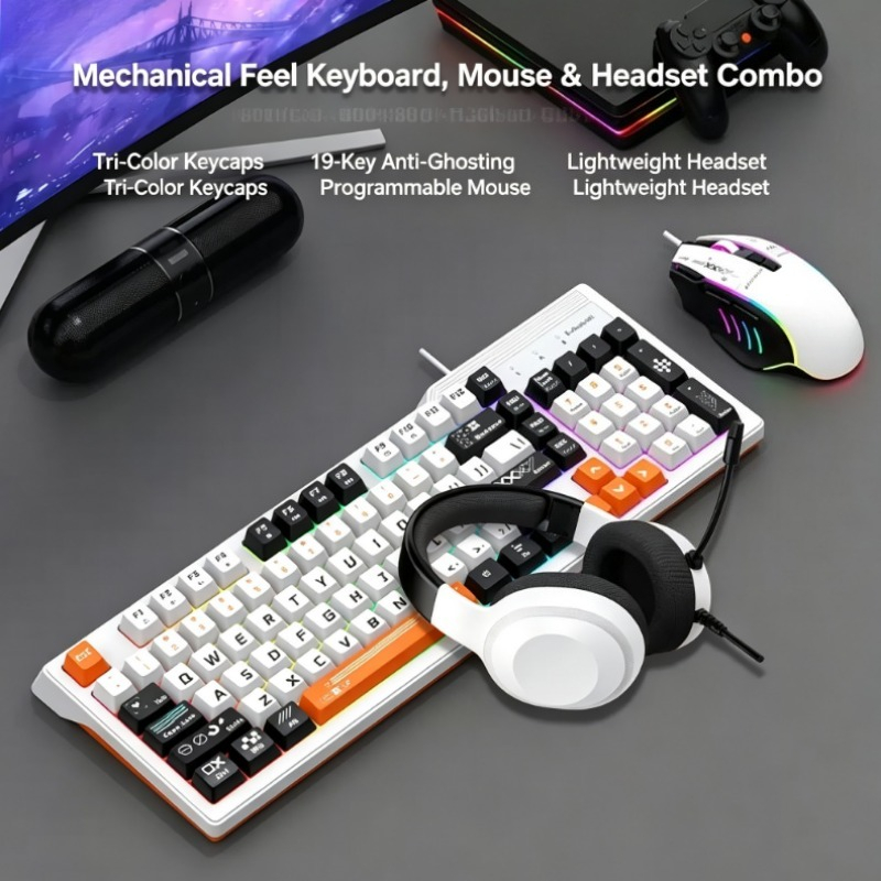 Gaming Keyboard And Mouse Combo - K8pro 3 em 1 Combo Gamer