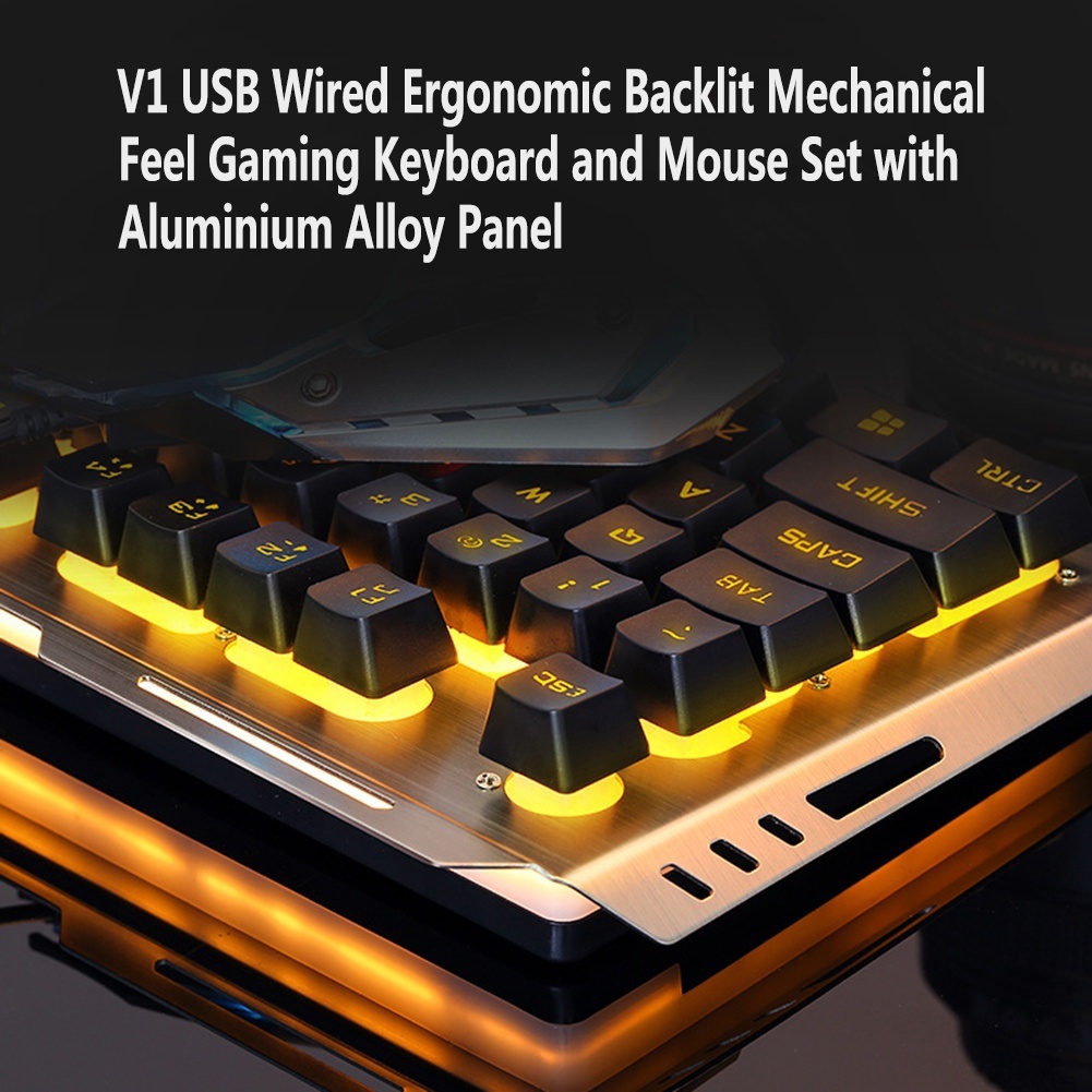 Combo de Teclado Mecânico USB  - Gaming Keyboard And Mouse Combo avaliação e preço