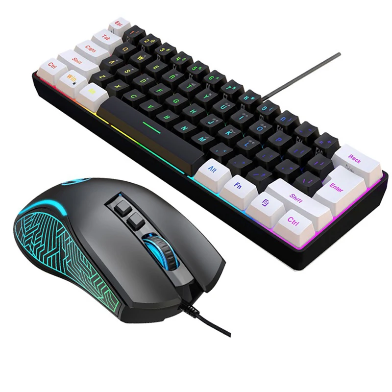 Kit de Teclado e Mouse 60% par - Gaming Keyboard And Mouse Combo avaliação e preço