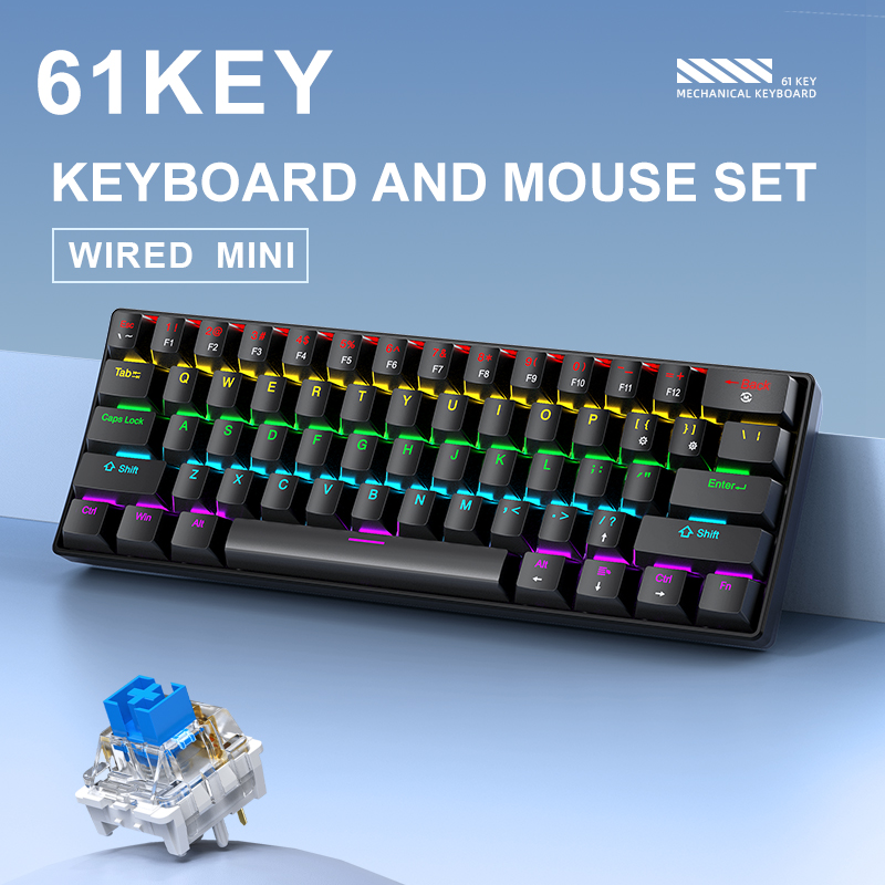 APAYADO K61 Mini teclado mecân - Gaming Keyboard And Mouse Combo avaliação e preço