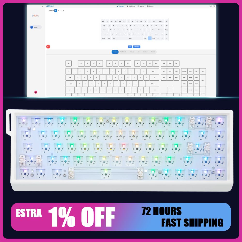 Kit de Teclado Mecânico ZUOYA  - Hot Swap Pcb avaliação e preço