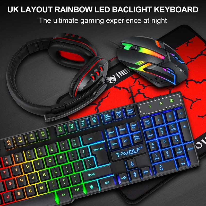 Conjunto de Acessórios Gamer T - Gaming Keyboard Mouse Set avaliação e preço
