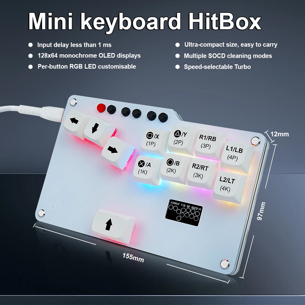Hitbox Mini GP2040 CE Fightsti - Gaming Keyboard No Rgb avaliação e preço
