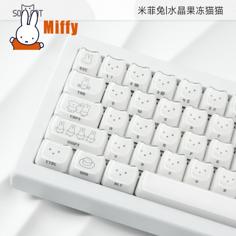Teclas Kawaii Miffy: Capas de  - Gaming Keyboard Typewriter avaliação e preço