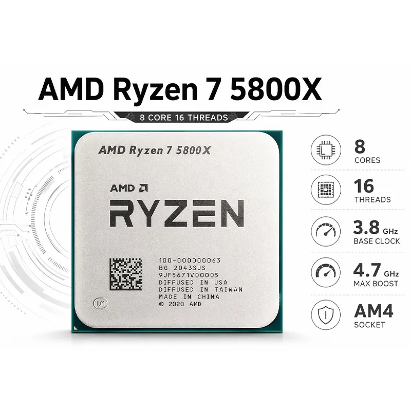 Processador AMD Ryzen 7 5800X  - Amd Cpu Ryzen 7 avaliação e preço
