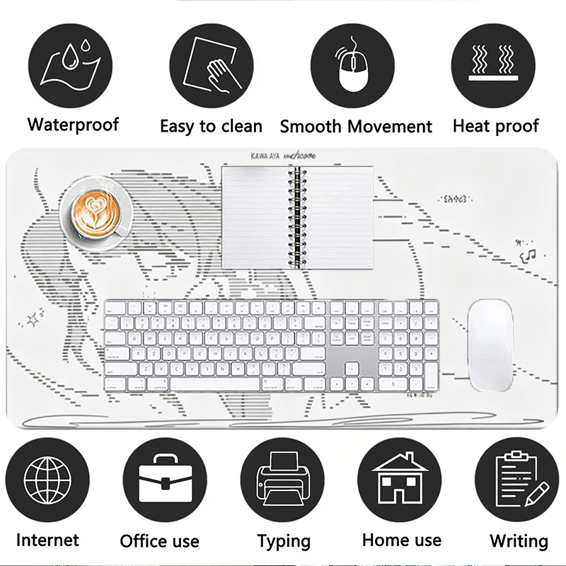 1Pç Mouse Pad de Couro Anime A - Gaming Keyboard Tactile avaliação e preço
